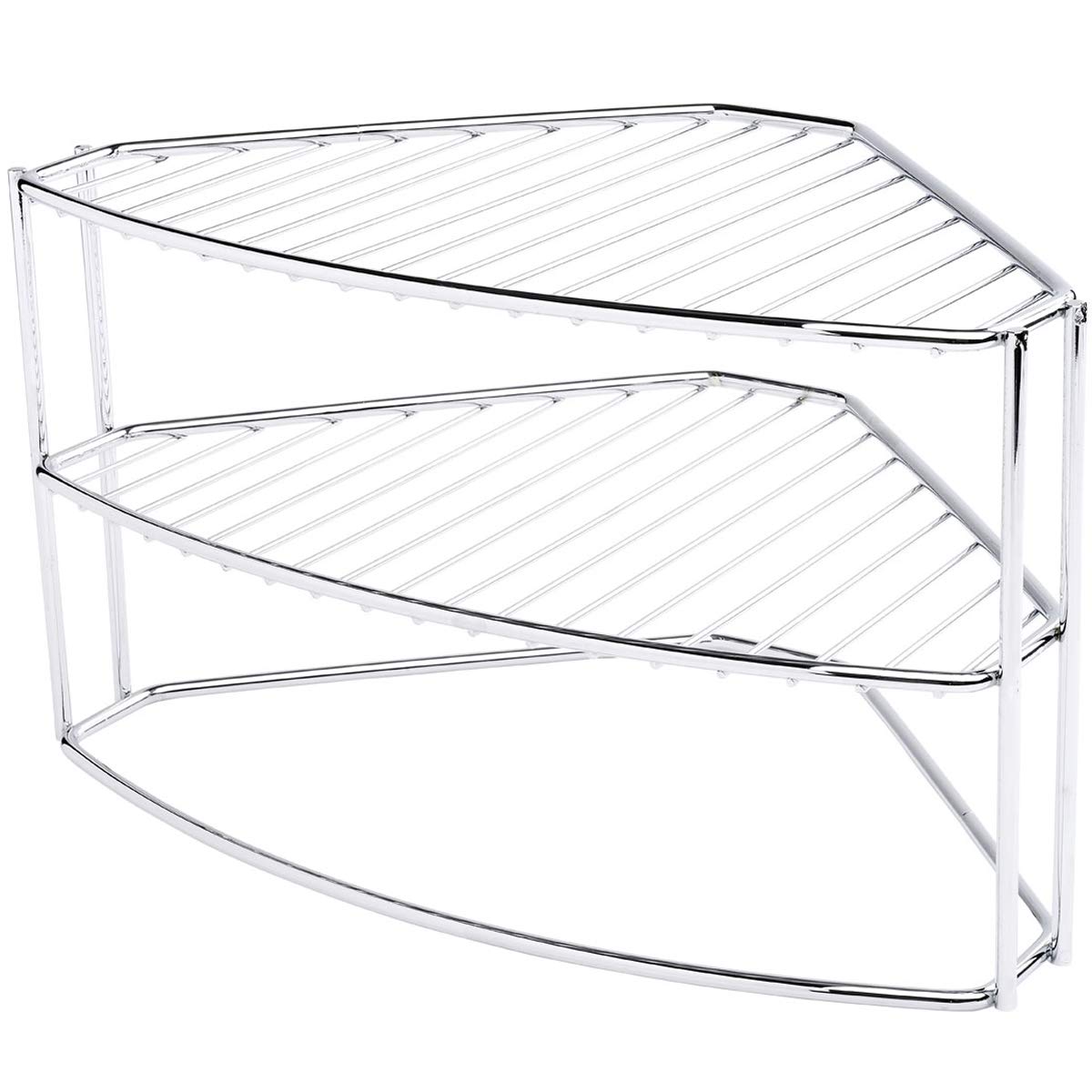 3-Tier Chrome Corner Organizer - Space Saving Shelf for Bathroom, Kitchen & Office Storage | Perfect for Small Spaces & Clutter Control