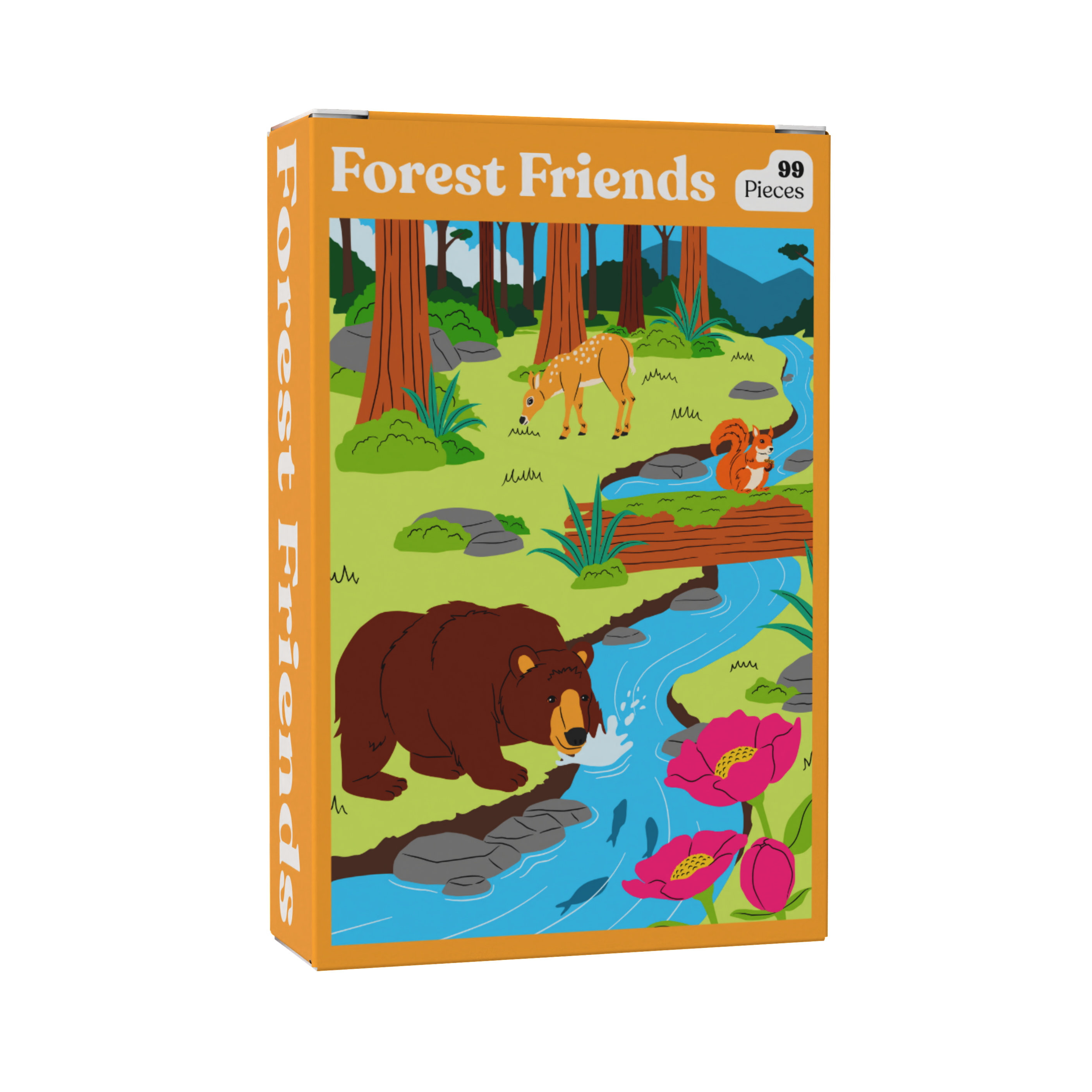 Forest Friends 99 Piece Jigsaw Puzzle for Kids - Educational Wooden Puzzle Toy for Family Game Night & Classroom Activities