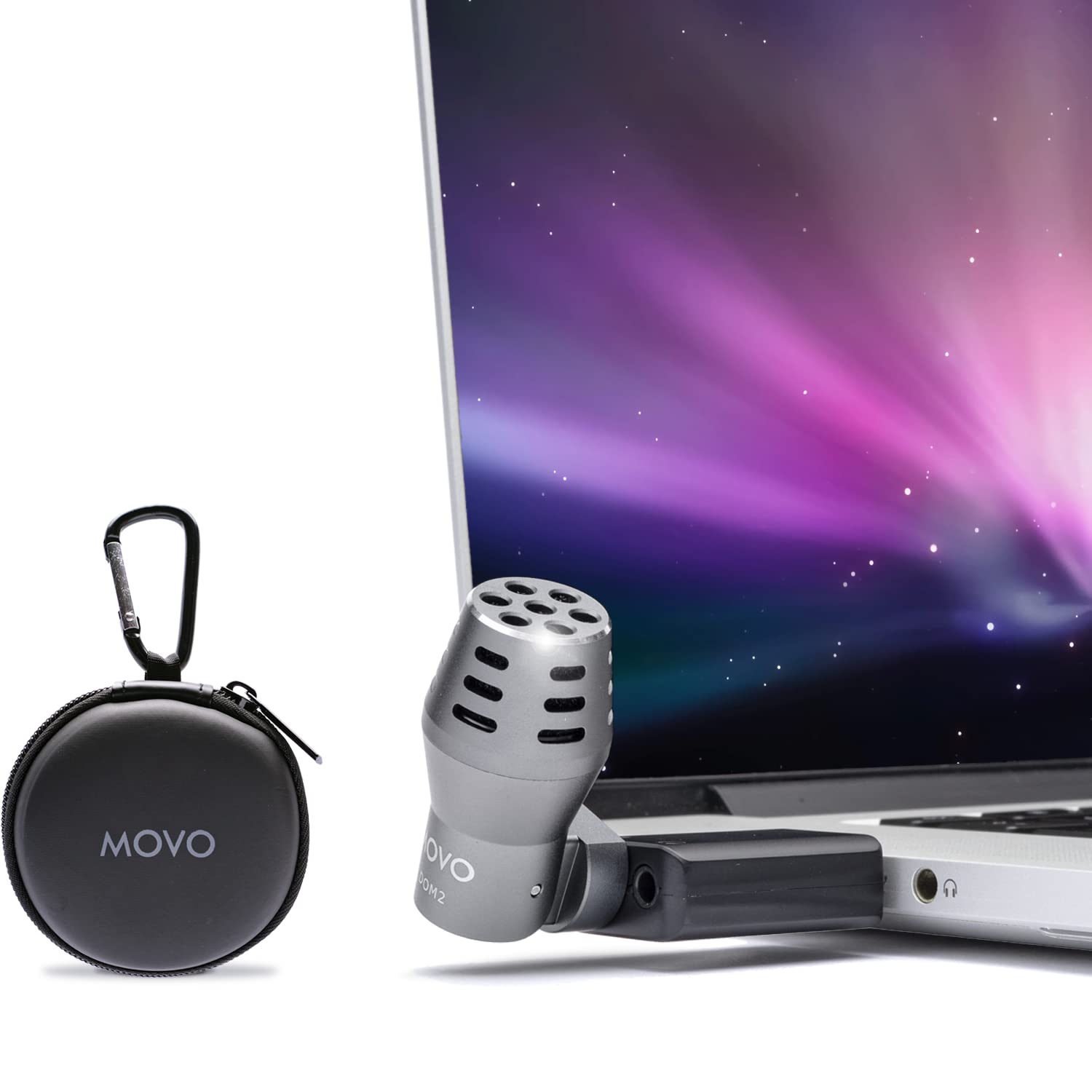 Movo DOM2-USB Mini Omnidirectional USB Microphone for PC, MacBook & Laptop - Compact Desktop Mic with Case for Streaming, Podcasting, Zoom Meetings, Gaming & Voice Recording (Ideal for Home Office & Online Classes)