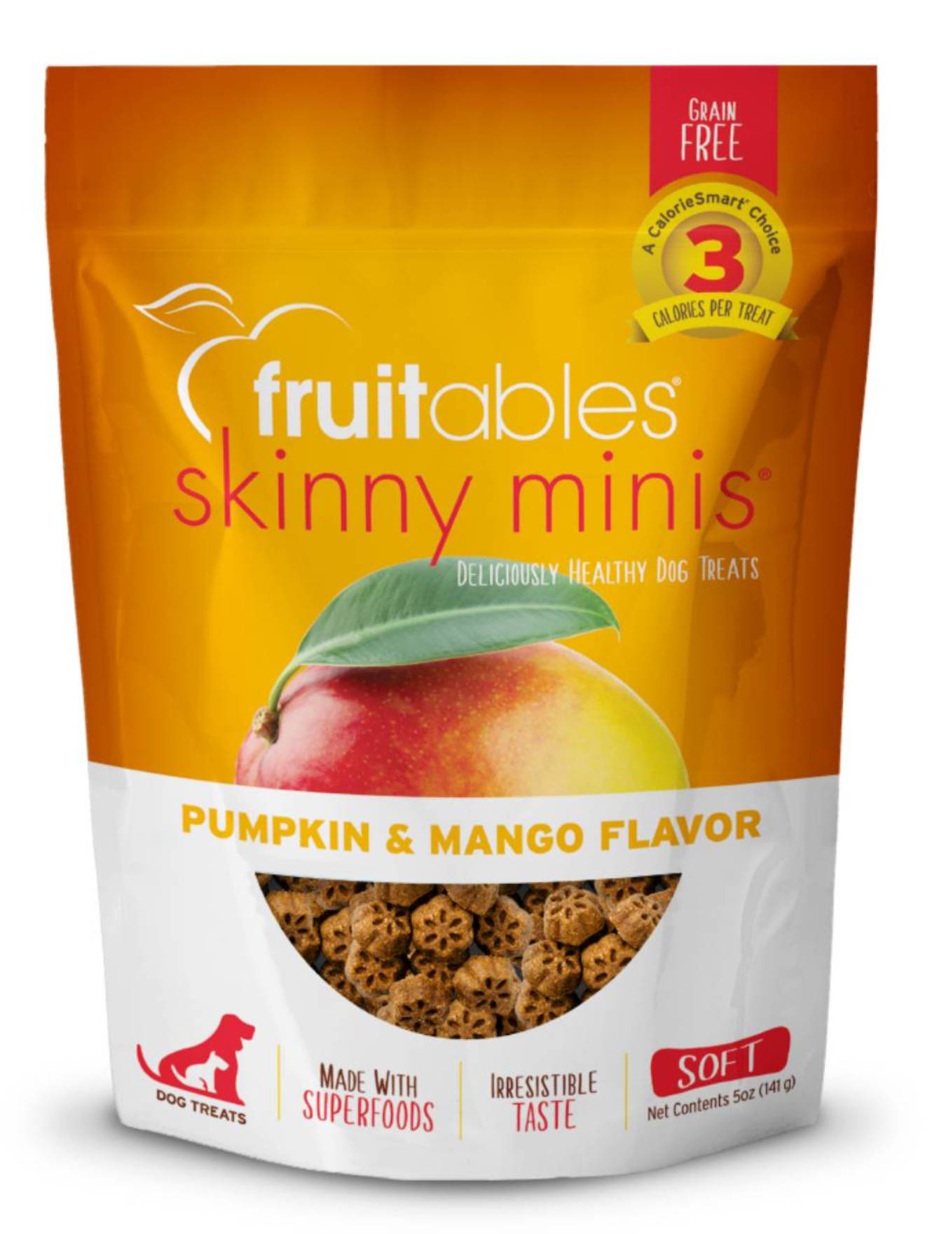 Fruitables Skinny Minis Pumpkin & Mango Flavor Dog Treats - Low Calorie Training Rewards for Small & Medium Dogs
