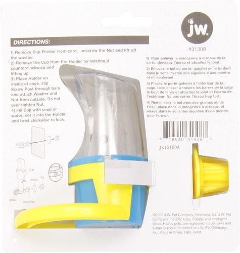 JW Insight Clean Cup - Durable Bird Feeder and Water Cup for Parrots, Canaries, Finches - Perfect for Cage Accessories and Aviary Use