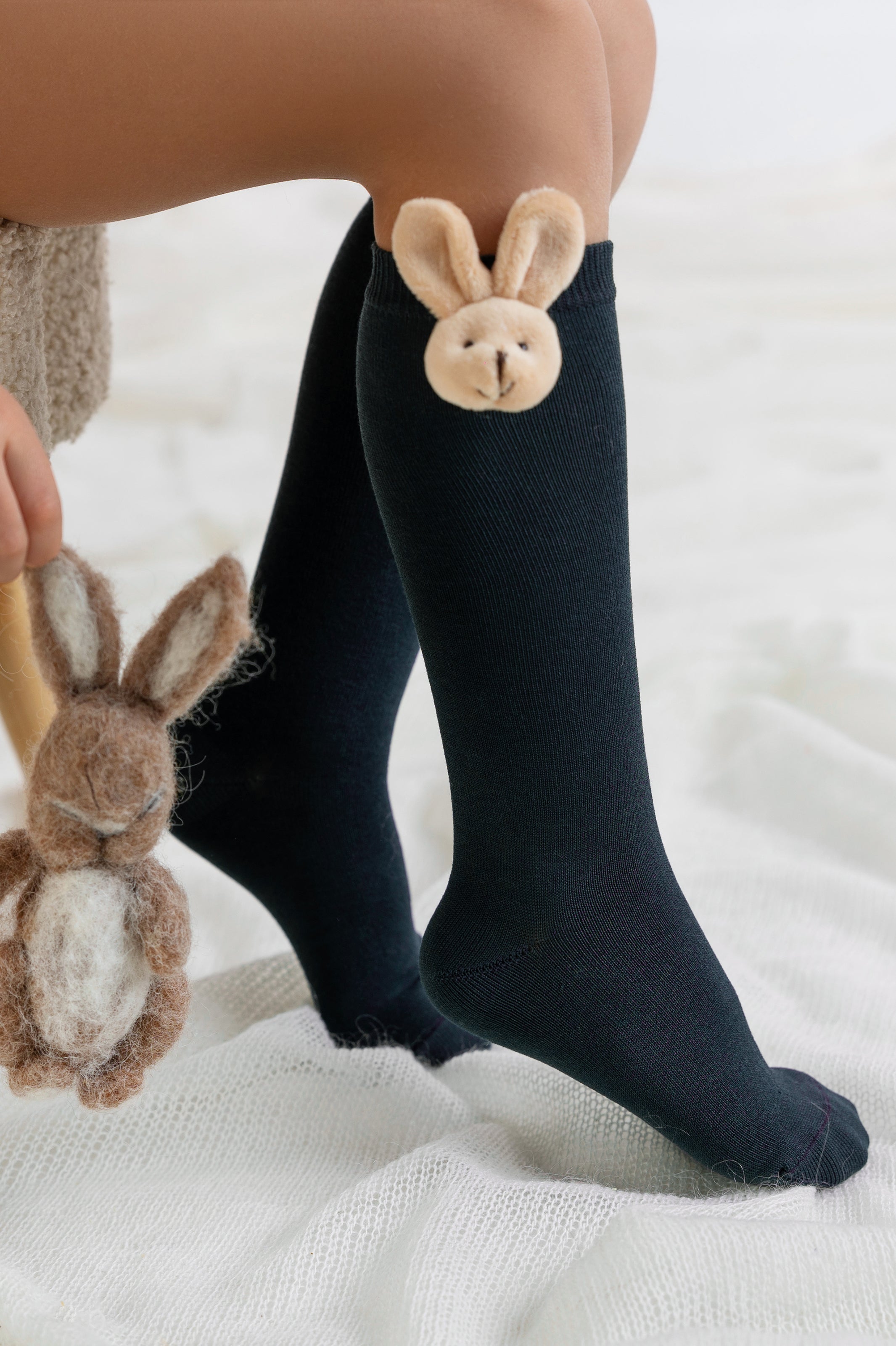 3D Bunny Knee High Socks for Women - Cute Easter Bunny Print Crew Socks - Soft Comfortable Novelty Socks for Cosplay, Gifts, and Everyday Wear