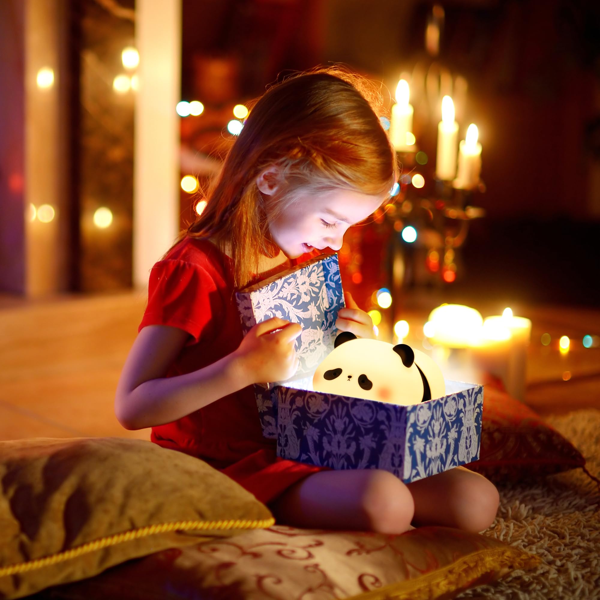 **Lampeez Panda Night Light for Kids - Soft Silicone Dimmable Nursery Nightlight, Rechargeable LED with 30-Minute Timer & Tap Control, Perfect Holiday Gift for Baby Boys & Girls - Ideal for Bedtime, Nursery Decor, and Soothing Nighttime Comfort**