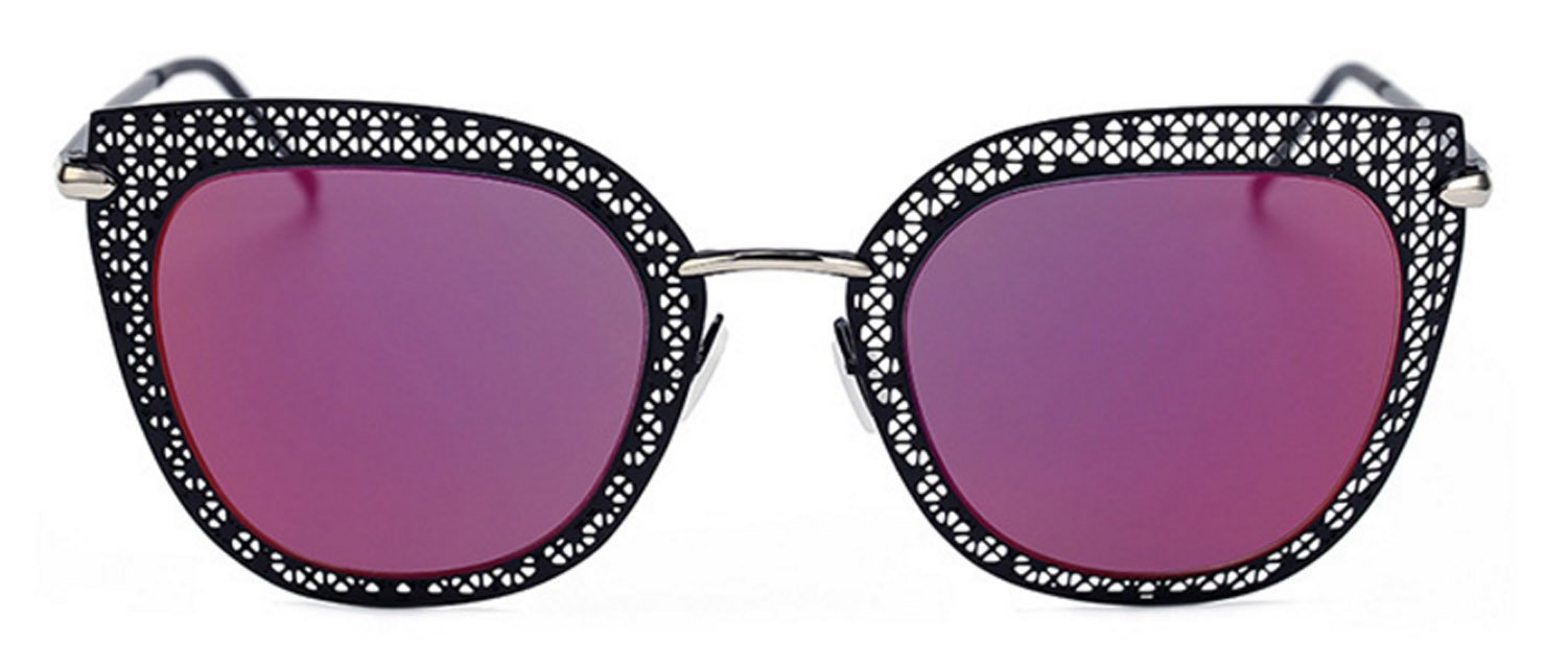 Stylish Cat Eye Sunglasses for Women - Trendy Metal Frame with Colored Lenses - Perfect for Beach, Driving & Fashion Outfits