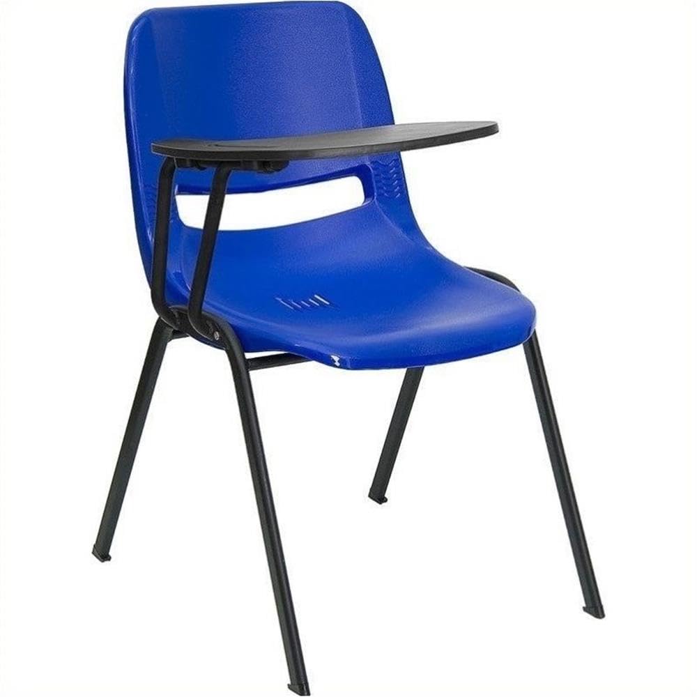 BOWERY HILL Blue Ergonomic Shell Chair - Comfortable Modern Office Chair for Home & Workspace
