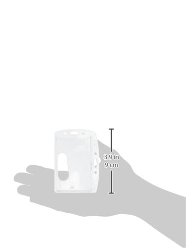Durable Clear ID Card Holder - Vertical & Horizontal Orientation (0.20x4x2.75 Inch) for Business, School & Security Badges | Office, Campus & Workplace Essentials
