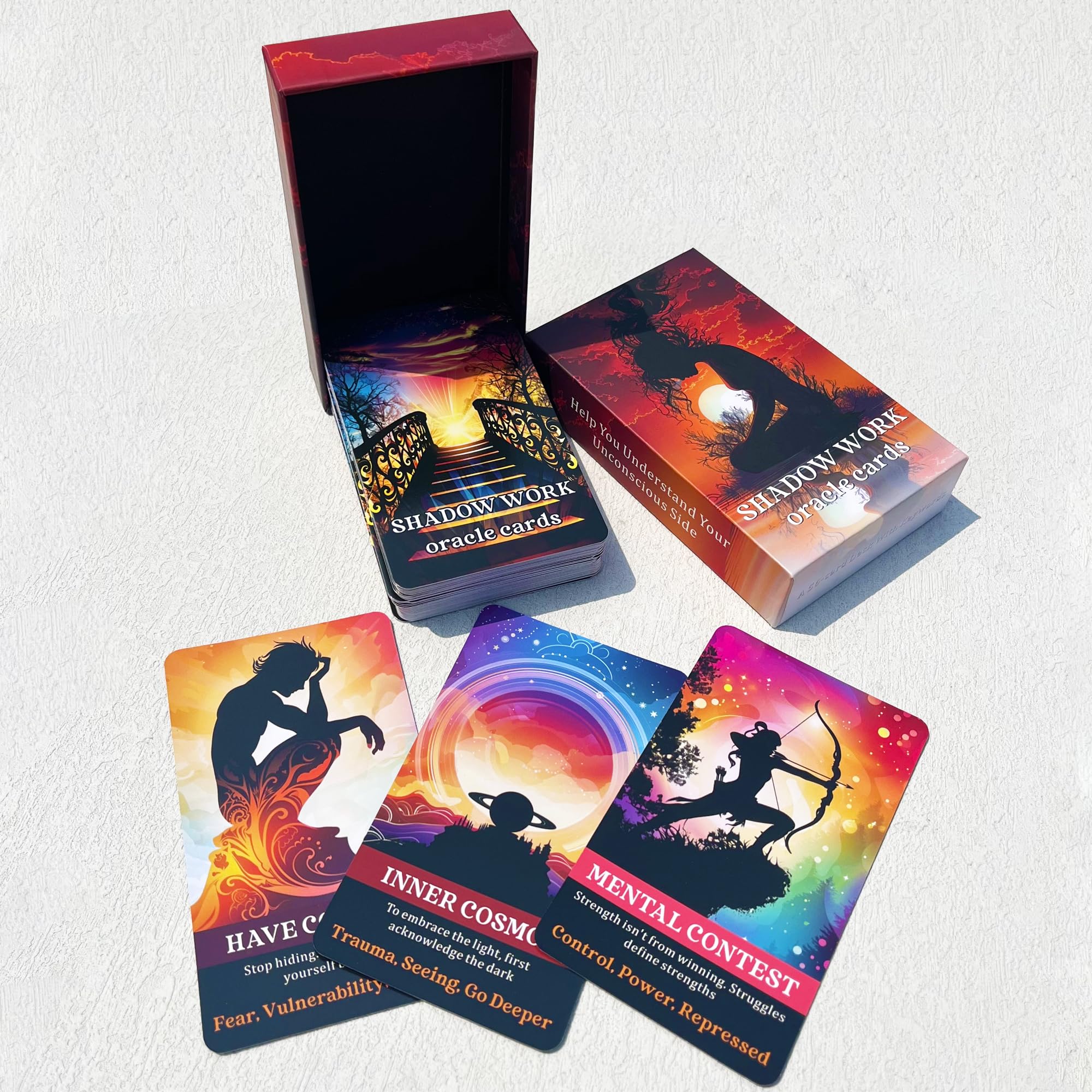 GZXINKE Shadow Work Oracle Cards - Inner Healing & Self Reflection Deck for Beginners | Clarify Karma & Healing Energy | Perfect for Meditation, Therapy Sessions & Spiritual Growth