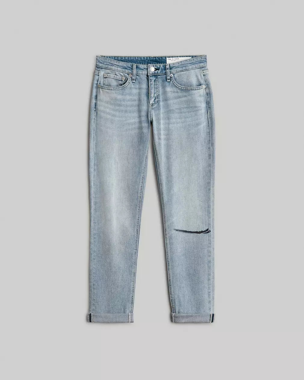 Dre Low Rise Boyfriend Jeans for Women - White Haven Distressed Denim | Casual Comfort Fit for Everyday Wear & Weekend Outings