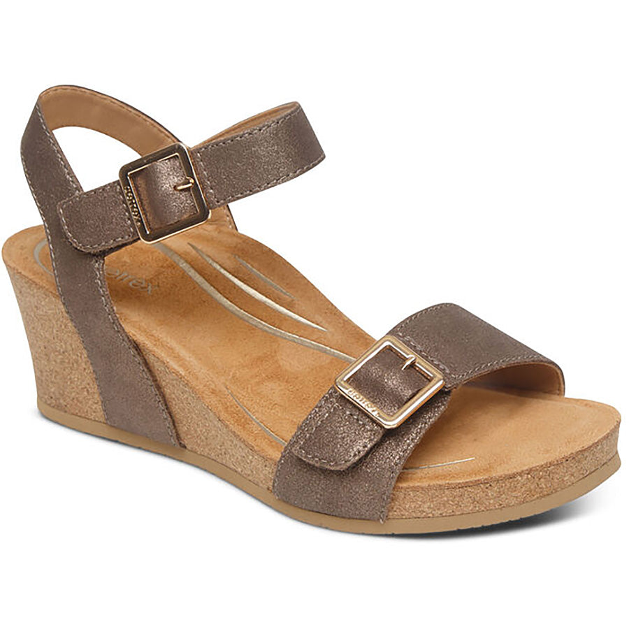 Aetrex Lexa Wedge Women's Comfort Sandals - Arch Support & Cushioning for All-Day Wear | Perfect for Walking, Travel & Casual Outfits