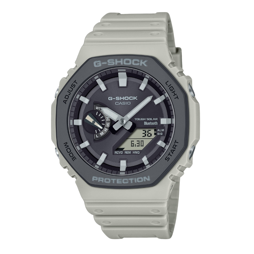 CASIO G-Shock GA-2100 Analog-Digital Resin Band Watch for Men - Shock Resistant, Waterproof, Solar Powered - Perfect for Outdoor Sports, Hiking, and Everyday Wear
