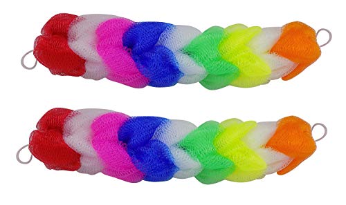 Premium Back Loofah for Bathing - Exfoliating Bath Sponge for Men & Women - Set of 2 Multi-Color Loofahs (15g Each) - Perfect for Shower, Spa & Body Scrub - Bath Accessories Gift Set