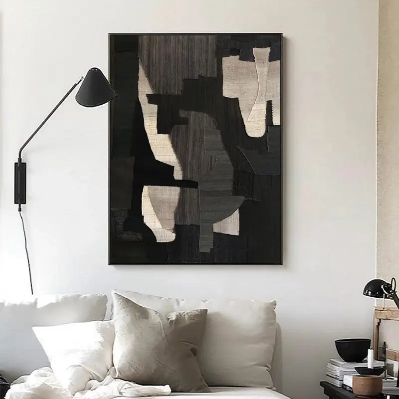 Abstract Tranquility Art Painting - Modern Canvas Wall Decor for Living Room, Bedroom & Office - Serene Blue & White Contemporary Artwork #WS001