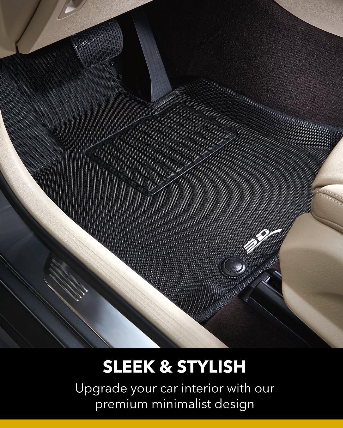 3D MAXpider Custom Fit All-Weather Floor Mats for 2022 Acura MDX 7-Seater (Kagu Series) - 4-Piece Set | Perfect for Road Trips, Family Outings & Daily Commutes