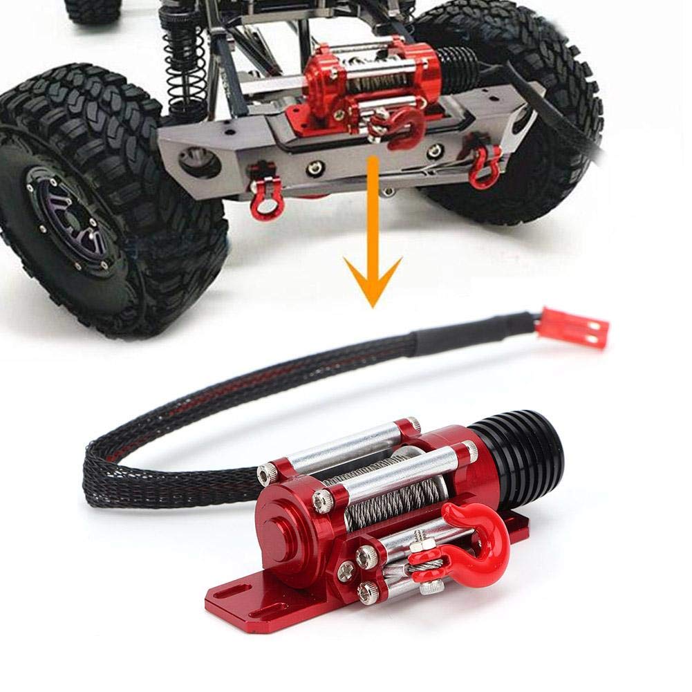 Dilwe 12V Electric Winch for RC Cars - Heavy Duty Alloy Winch Compatible with D90, SCX10 1:10 Scale Off-Road Remote Control Vehicles - Perfect for Crawling, Rock Climbing & Trail Adventures