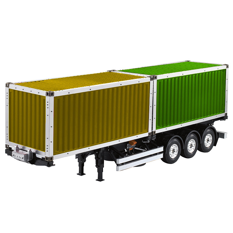 1/14 Scale 3-Axle Metal Chassis 40ft Container Semi Trailer for RC Tractor Truck DIY - 917x202x299mm Radio Controlled Model Truck Accessory - Perfect for Hobbyists, Collectors & RC Vehicle Enthusiasts