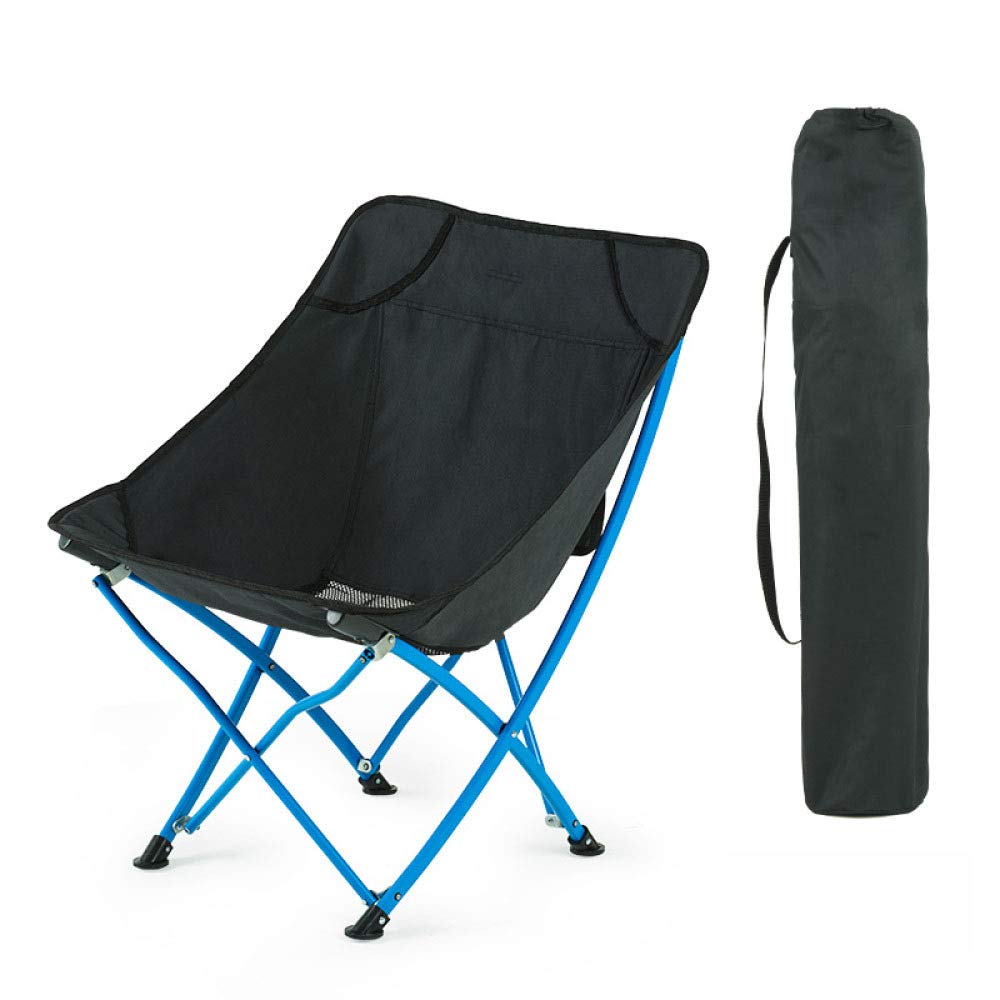 HUOQILIN Folding Camping Chair - Lightweight Portable Outdoor Chair with Carry Bag for Camping, Fishing, Beach, Travel & Picnics | Perfect for Backyard, Hiking & Outdoor Adventures (Black)