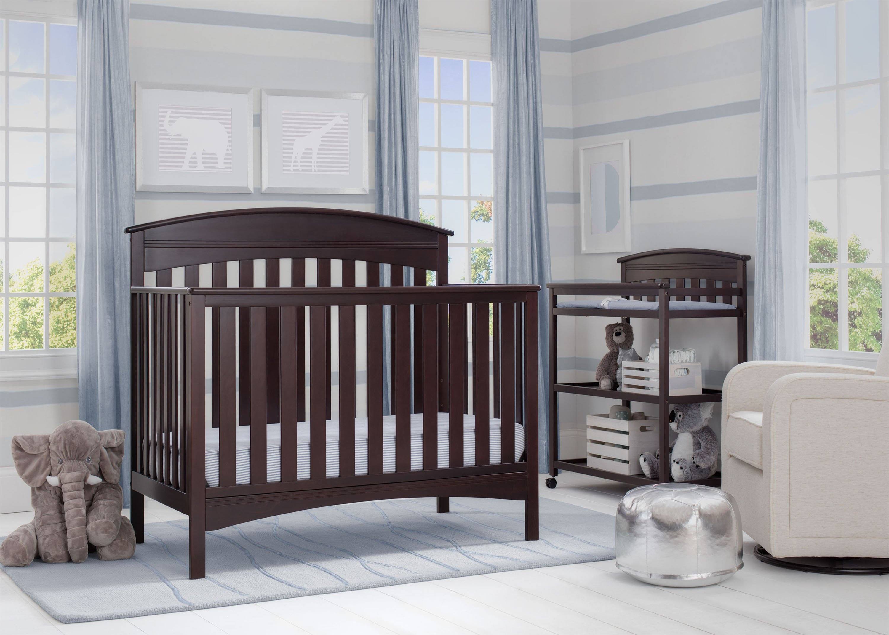 Bennington Elite Arched 4-in-1 Convertible Crib - Convertible Baby Crib to Toddler Bed, Daybed & Full-Size Bed | Perfect for Nursery, Bedroom & Guest Room