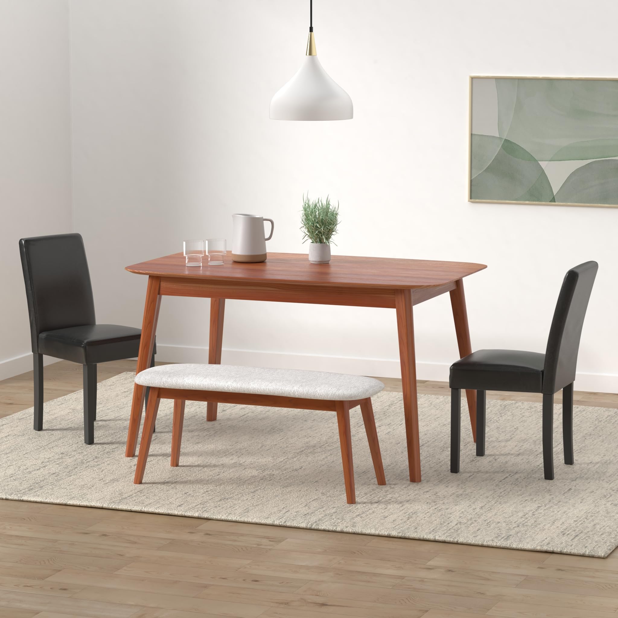 Modern PU Upholstered Dining Chairs Set of 6 - Elegant Black Leather Dining Room Chairs with Comfortable Cushioning for Kitchen, Dining Room, and Home Decor