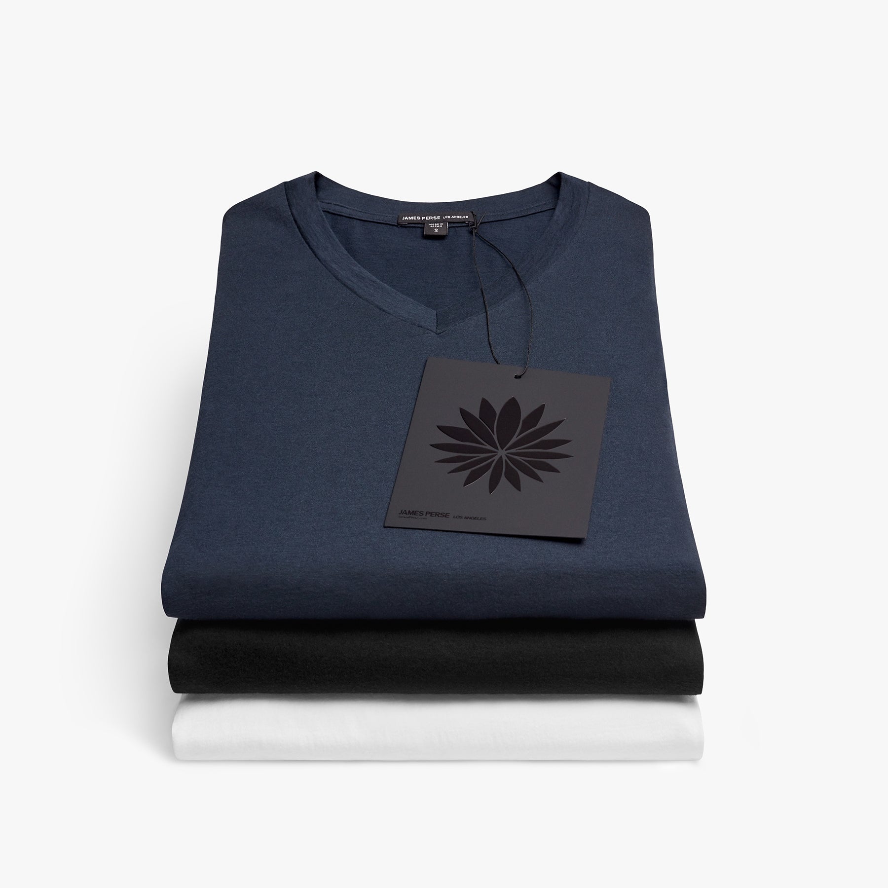 3 Pack Luxe Lotus Jersey V Neck Tee - Soft Breathable Cotton Blend T-Shirts for Women (Black/White/French Navy) | Casual Wear, Layering & Everyday Comfort