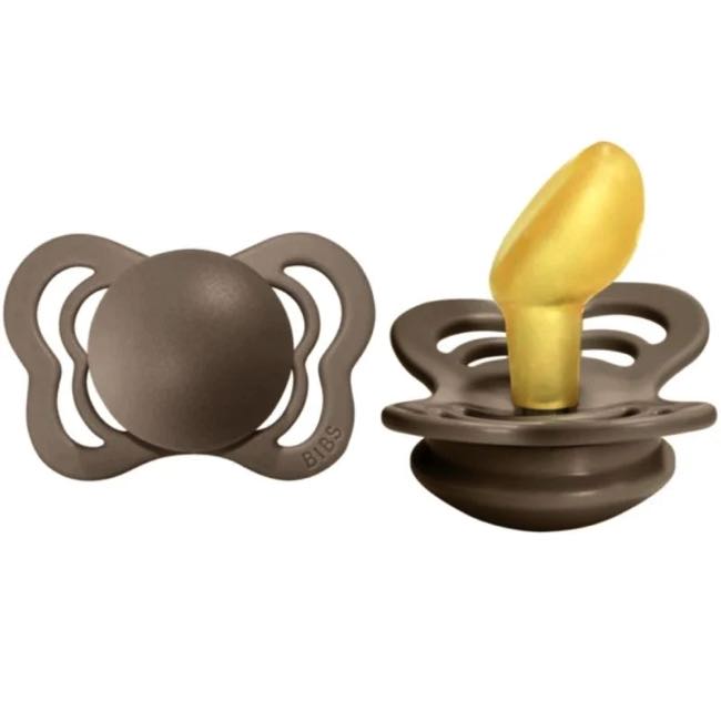 Orthodontic Natural Rubber Latex Pacifier for Babies - 2 Pack, Dark Oak - Soothing Teething Relief for Newborns & Infants - BPA-Free & Hypoallergenic