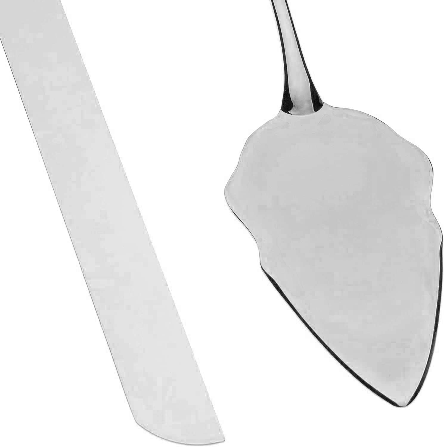 Ella Silver Engravable Cake Knife & Server Set - Wedding, Anniversary & Party Cake Cutting Tool - Perfect for Weddings, Anniversaries, Birthdays & Special Celebrations
