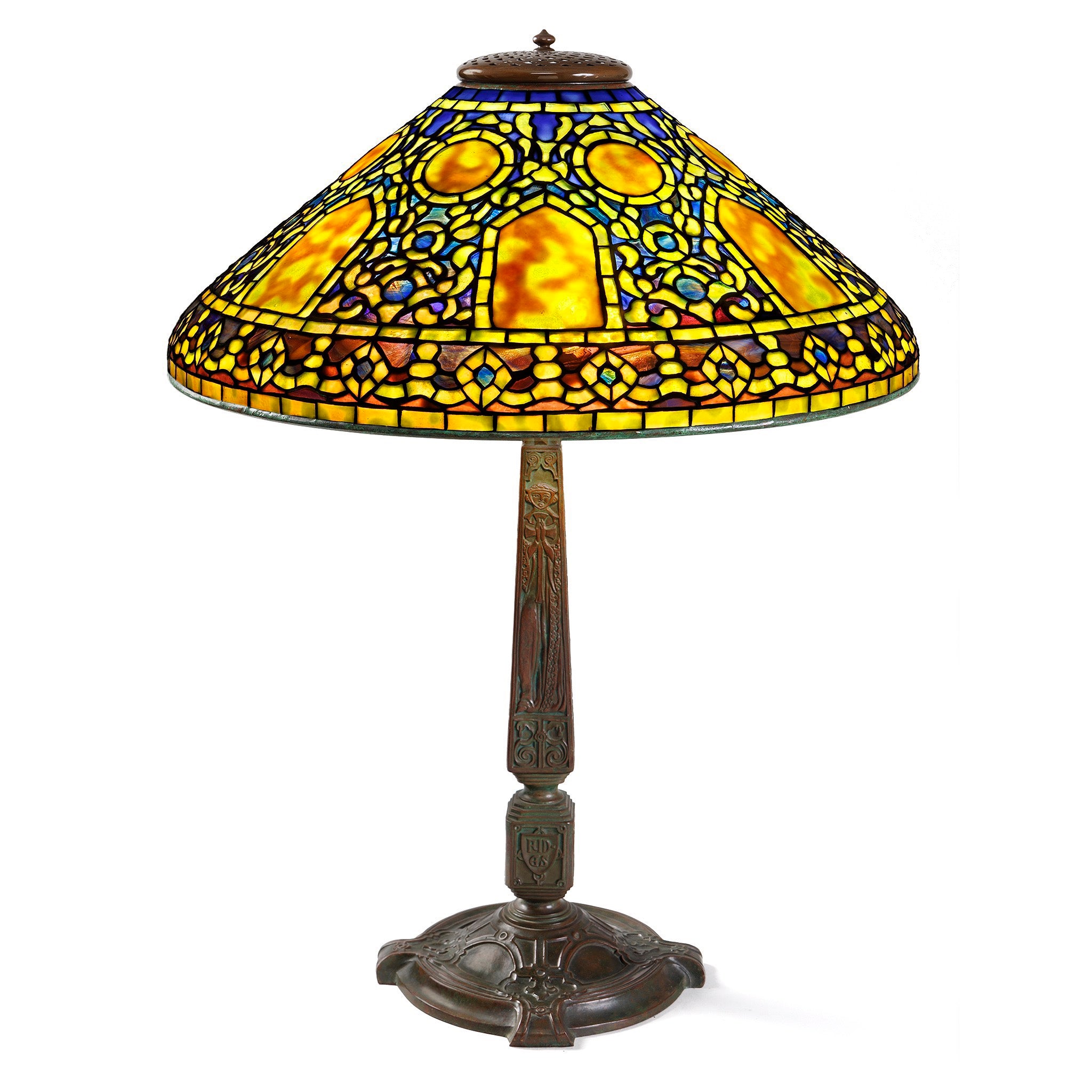 Tiffany Studios New York Russian Style Table Lamp - Vintage Tiffany Stained Glass Lamp for Living Room, Bedroom & Office Decor