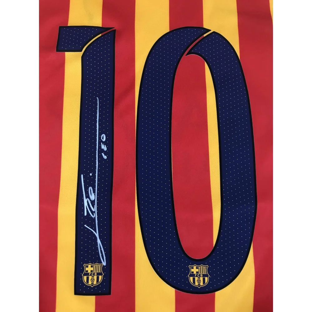 Authentic Lionel Messi Signed 2015 Barcelona Away Jersey with COA - Leo Icons Collection - Perfect for Soccer Memorabilia Collectors & Messi Fans
