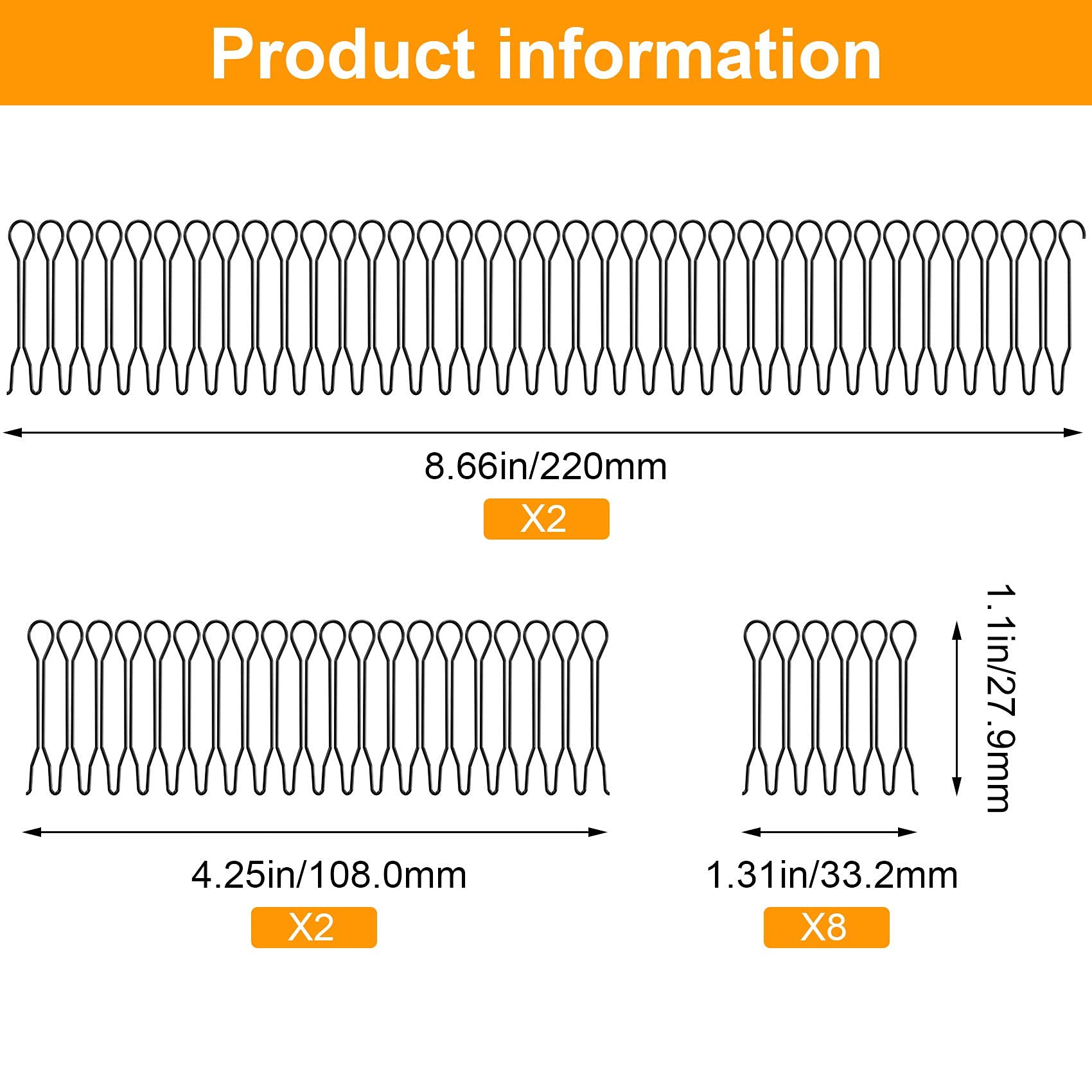 ANCIRS 12 Pack U-Shape Hair Finishing Combs - Hair Styling Accessories for Women & Girls - Perfect for Updos, Ponytails & Braids (Black)