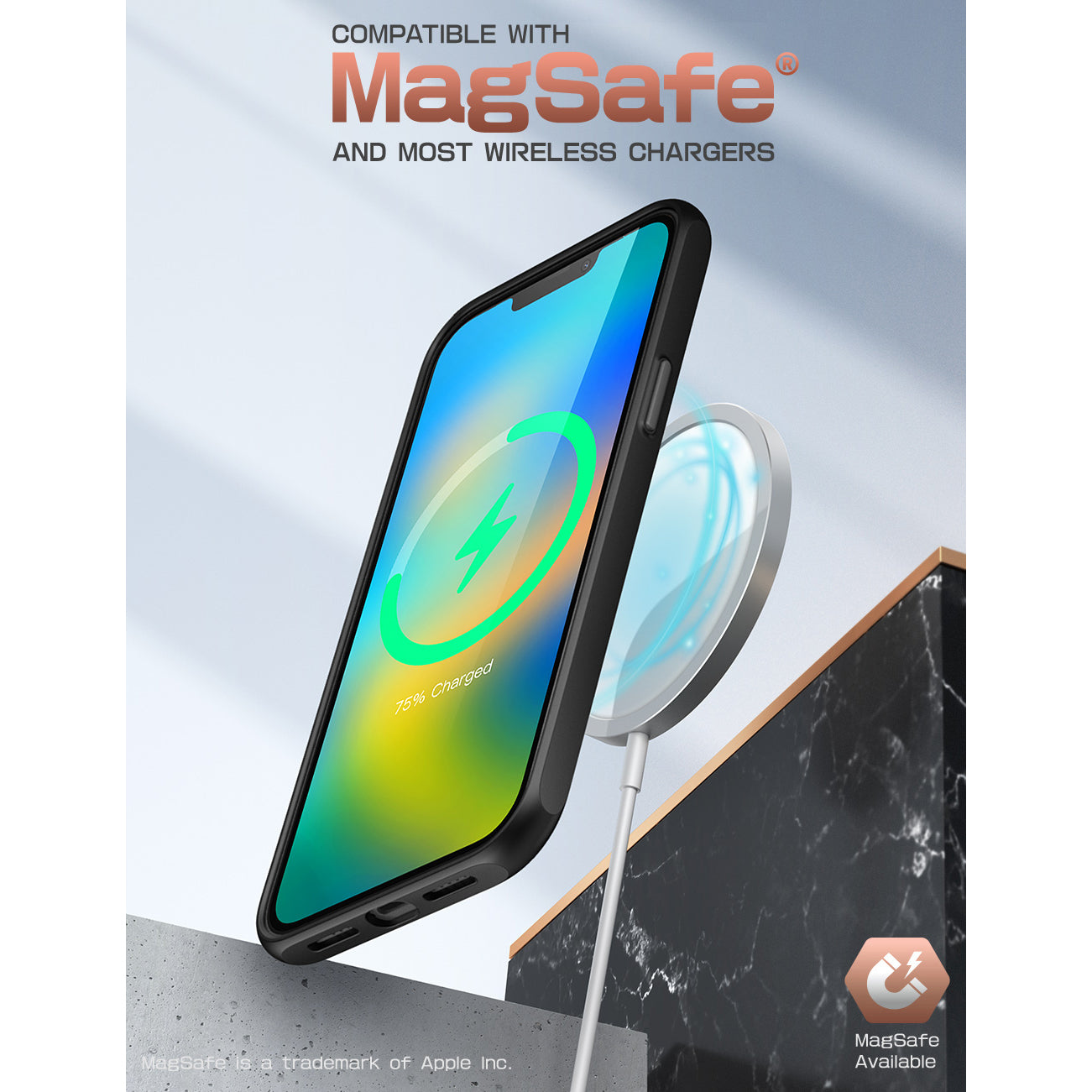 iPhone 14 Case 6.1 Inch - Unicorn Beetle Slim Clear Protective Cover with Black Frame | Shockproof & Scratch Resistant for Everyday Use, Work & Travel