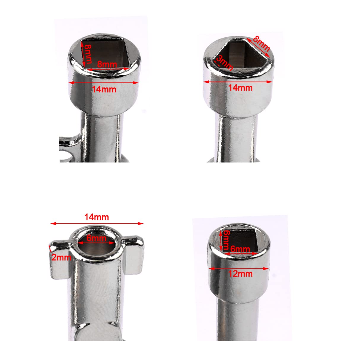 ATOPLEE 4 Way Utility Key for Faucet, Gas Meter & Electrical Cabinet - Triangle/Square/Panel Cross Key for Home & Industrial Use