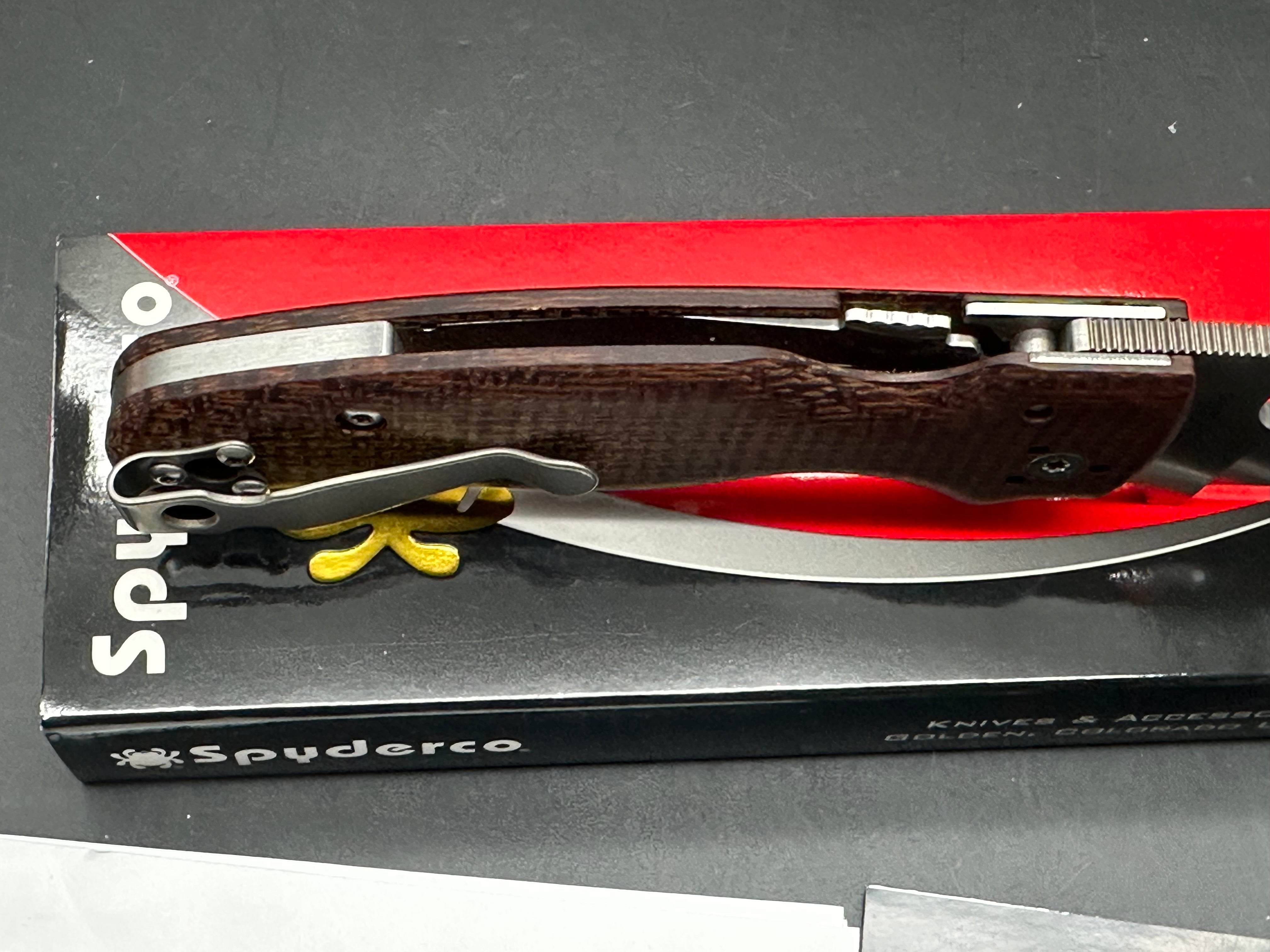 Spyderco Shaman Folding Knife with Burlap Micarta Handle & S90V Blade - Knife Center Exclusive for Outdoor, Camping, and EDC Use