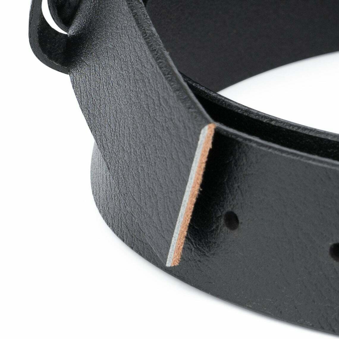 Montblanc Men's Genuine Leather Belt - 35mm Black Belt Without Buckle - Premium Dress Belt for Business, Office & Formal Occasions