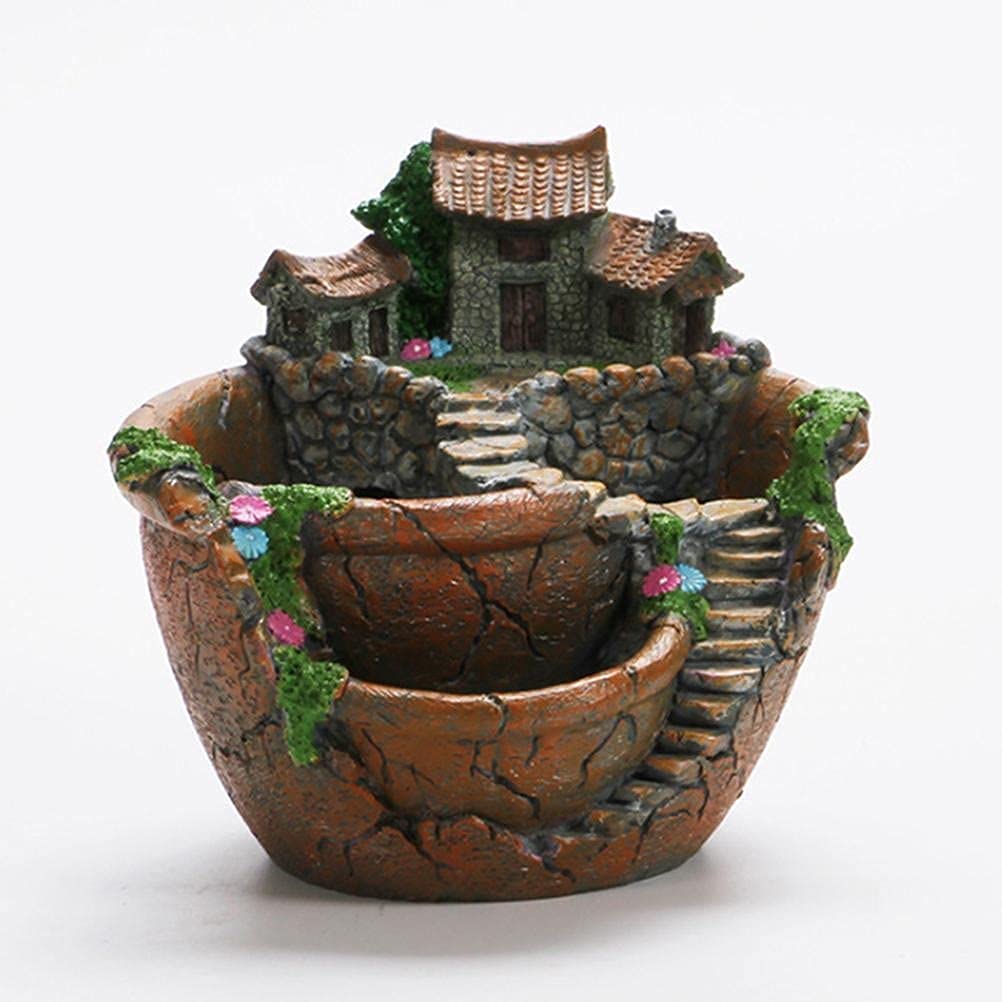 Creative Flower Pots for Succulents - Sweet House Planter Basket with Drainage, Orange Decorative Garden Pot for Indoor/Outdoor Plants | Perfect for Home, Office, and Patio Decor
