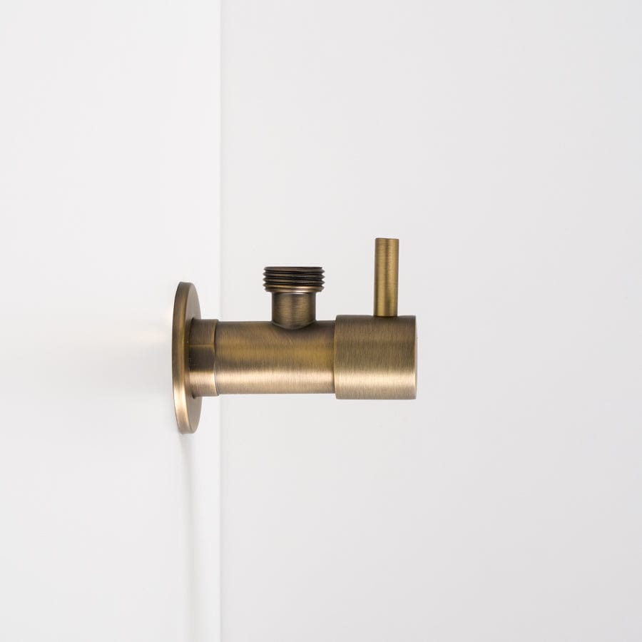 1/4 Turn Angle Valve in Antique Brass - Perfect for Bathroom, Kitchen & Plumbing Fixtures