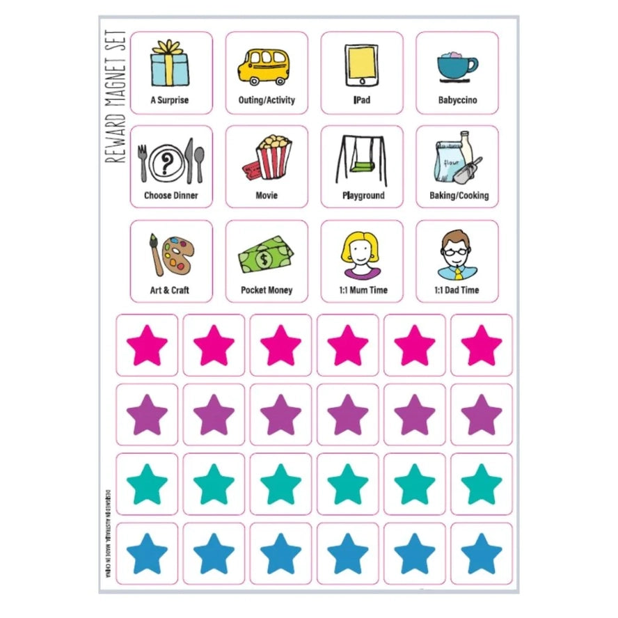 Preppd Kids Magnetic Reward Chart (A4) - Motivational Behavior Tracker for Children - Perfect for Home, Classroom & Homeschooling Use