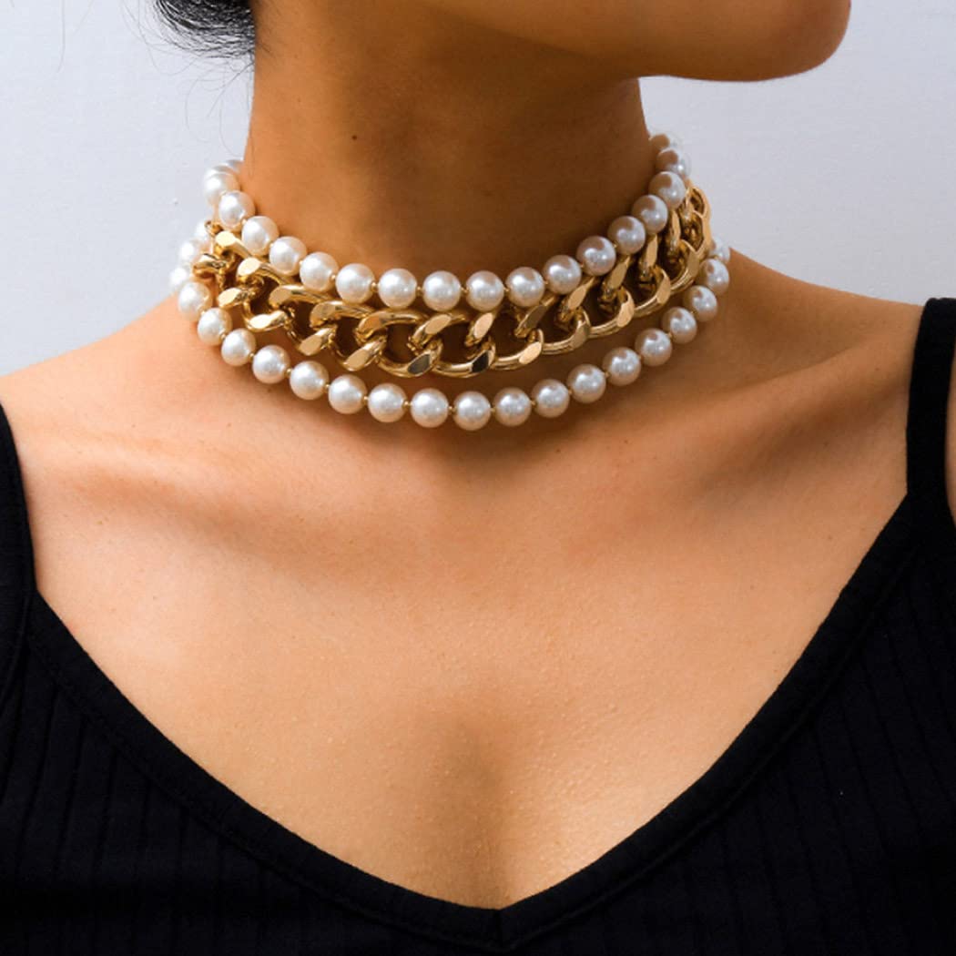 CLOACE Boho Choker Necklace for Women - 18K Gold Plated Cuban Link Chain Jewelry, Trendy Layering Necklace for Girls, Perfect for Parties, Weddings & Everyday Fashion