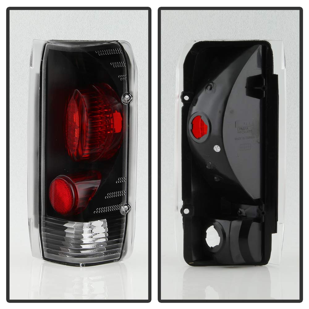 Jdragon Black Replacement Tail Lights for Ford F150 F250 Bronco 1987-1996 - Rear Brake Light Pair Set | Perfect for Off-Roading, Truck Upgrades & Classic Car Restoration