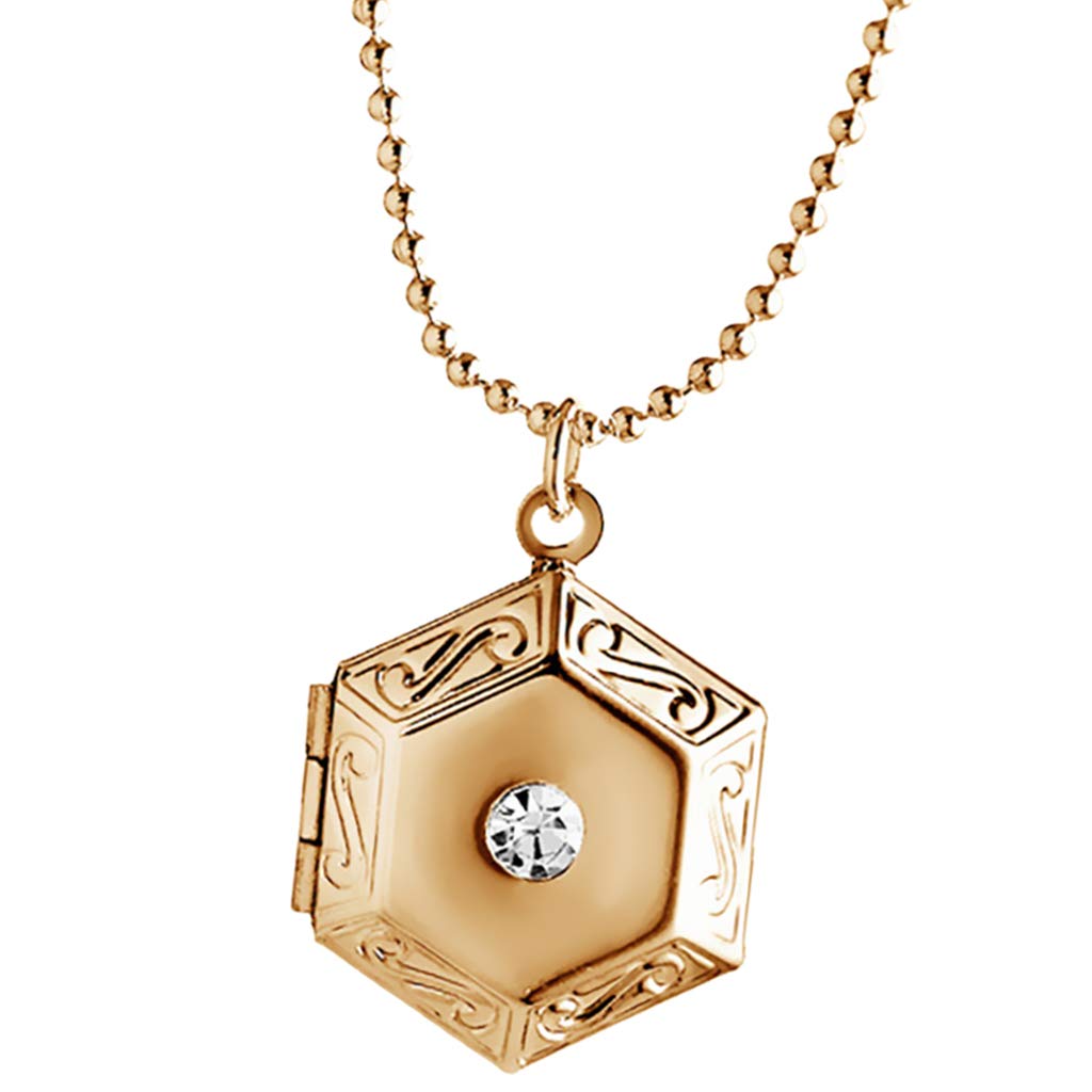 Hexagon Photo Locket Necklace - Christmas Gift for Her