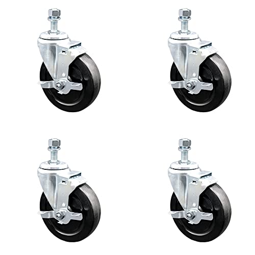 4 Swivel - Top Lock Brakes - Black