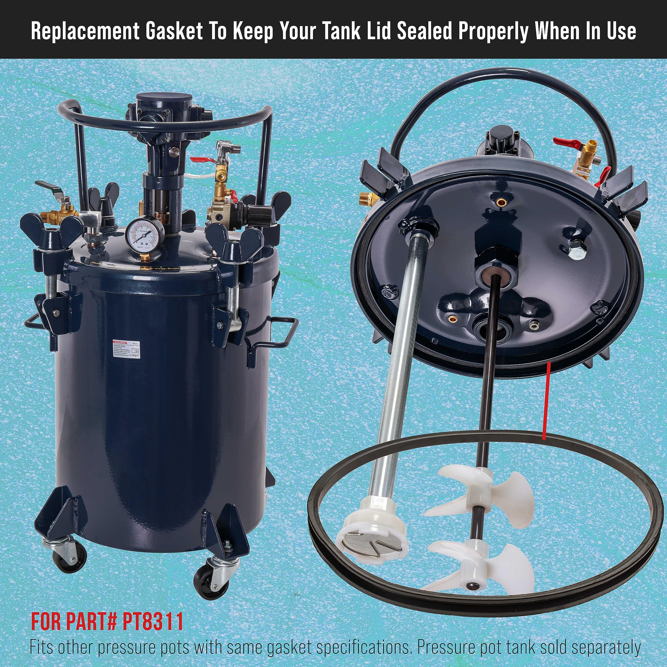 8 Gallon (30 Liter) Paint Pressure Pot Tank Lid Replacement Rubber Gasket - Durable Seal for Spray Painting Equipment | Perfect for Automotive, Woodworking & DIY Projects