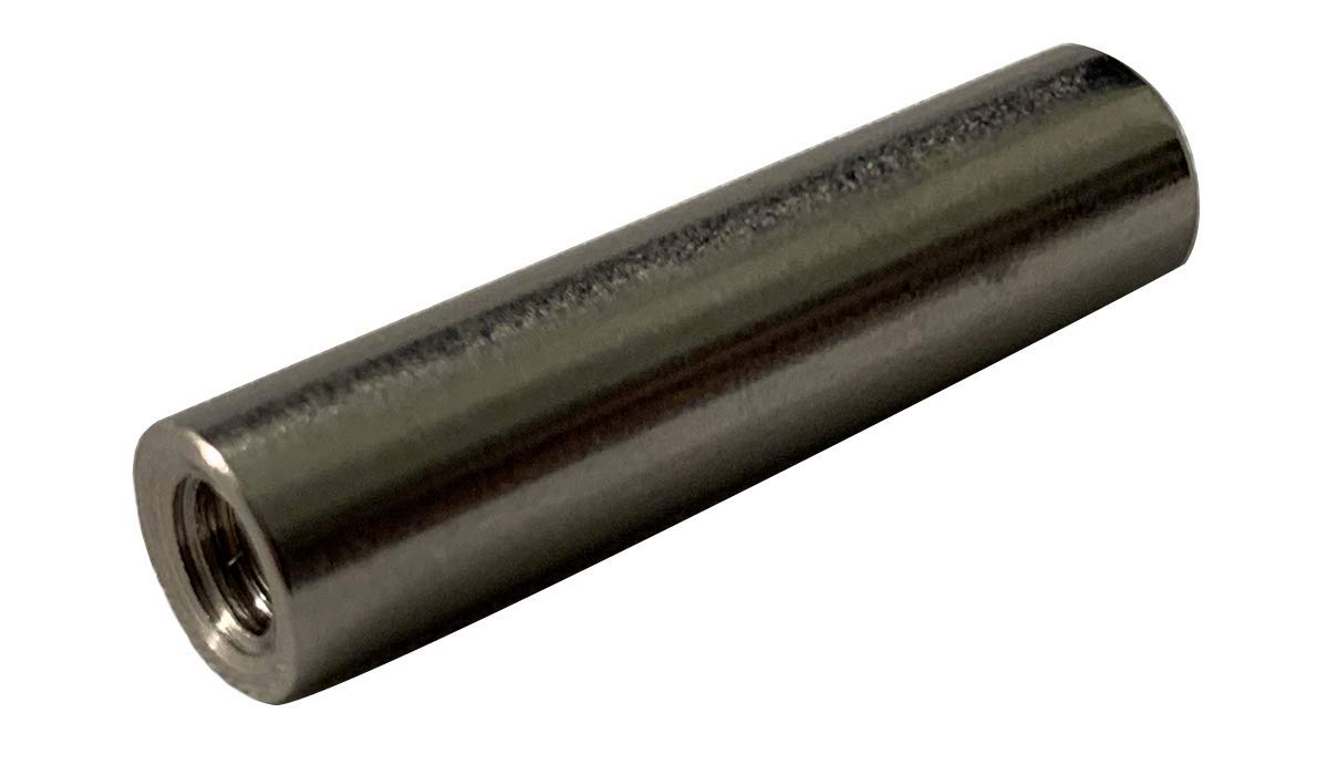 18-8 Stainless Steel Female Threaded Round Standoff, 1/4