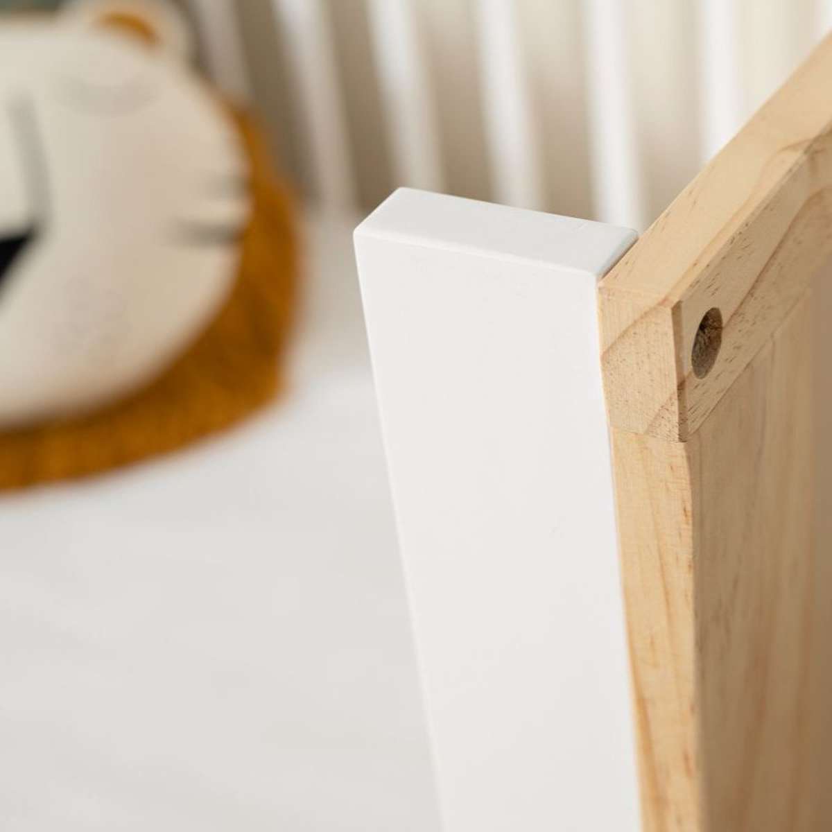 Premium 3-in-1 White/Natural Convertible Crib & Changing Table Set - Perfect for Nursery, Baby Room & Toddler Transition