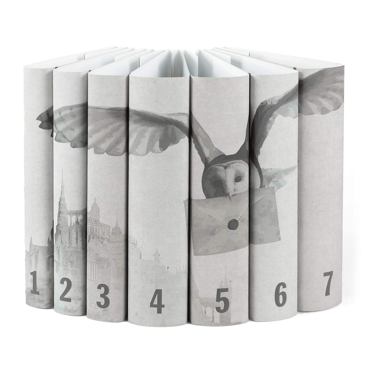 Juniper Books - Harry Potter Series Hardcover Book Covers with Castle & Owl Design - Premium Dust Jackets for HP Book Collection (Books Not Included) - Perfect for Potterhead Collectors & Home Library Decor