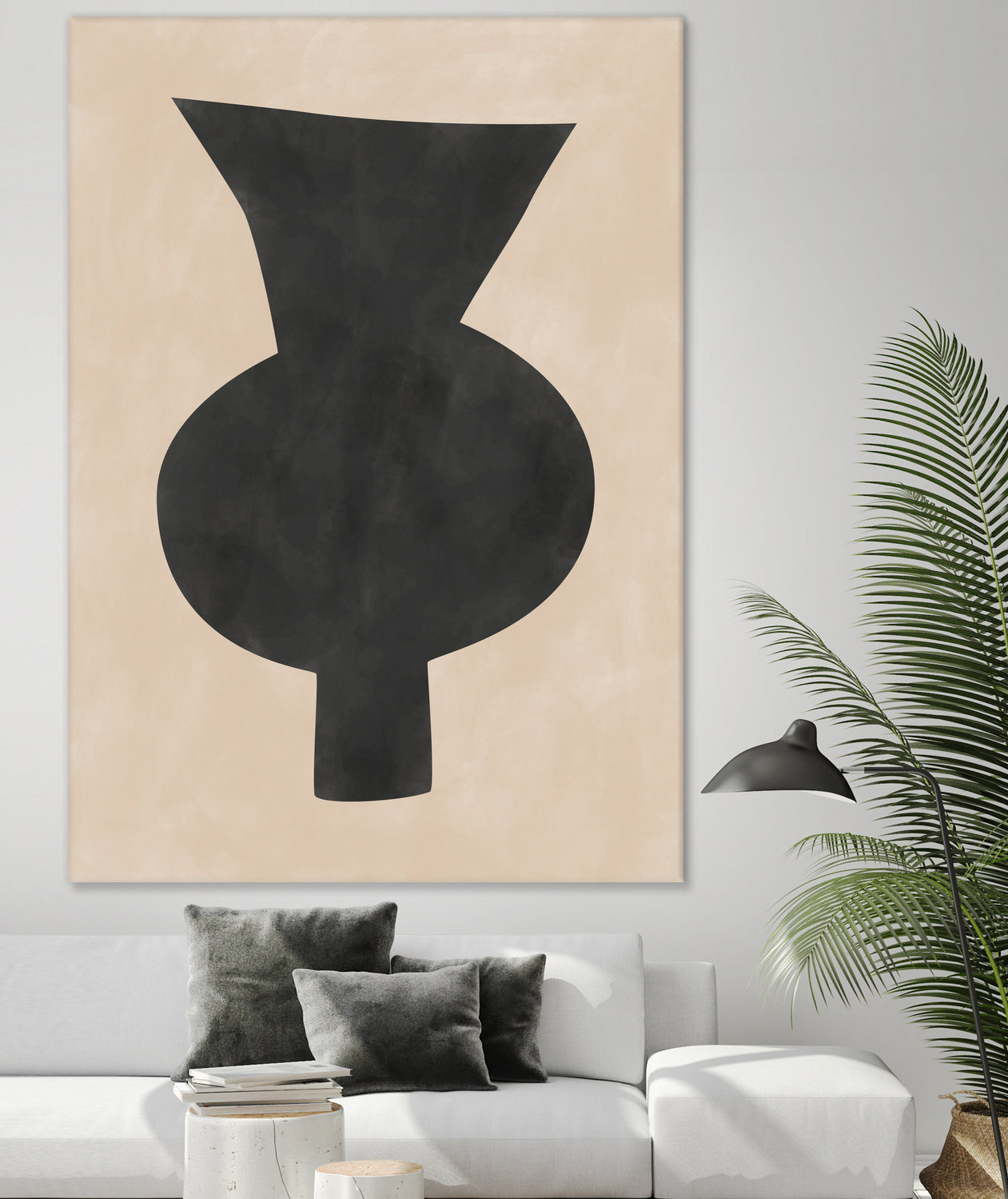 Elegant Black Ceramic Vase - Modern Home Decor Art Piece for Living Room, Dining Table & Wedding Centerpieces