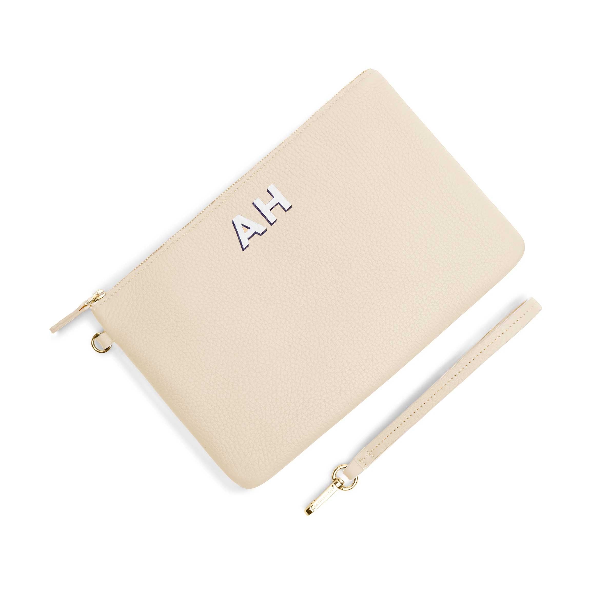 Medium Wristlet Pouch Sand - Stylish Crossbody Wallet for Women | Compact RFID Blocking Clutch Purse | Perfect for Travel, Shopping & Night Out