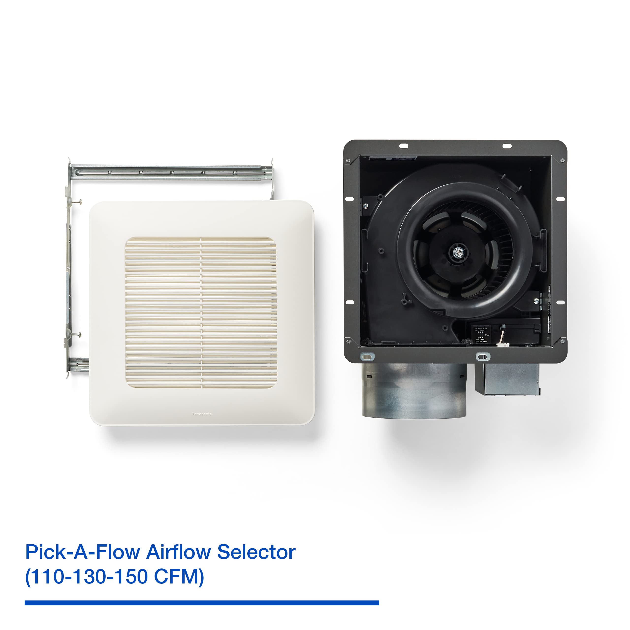 Panasonic FV-1115VQ1 WhisperCeiling DC Ceiling Fan - Ultra Quiet, Energy Efficient Bathroom Exhaust Fan with Humidity Sensor - Perfect for Bathrooms, Kitchens & Laundry Rooms
