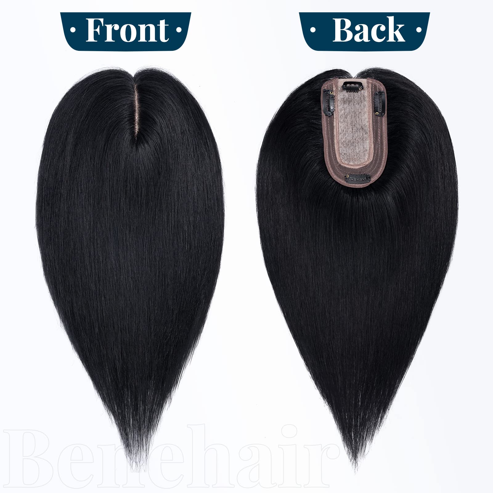 Benehair Clip-in Human Hair Topper for Women with Thinning Hair - 12