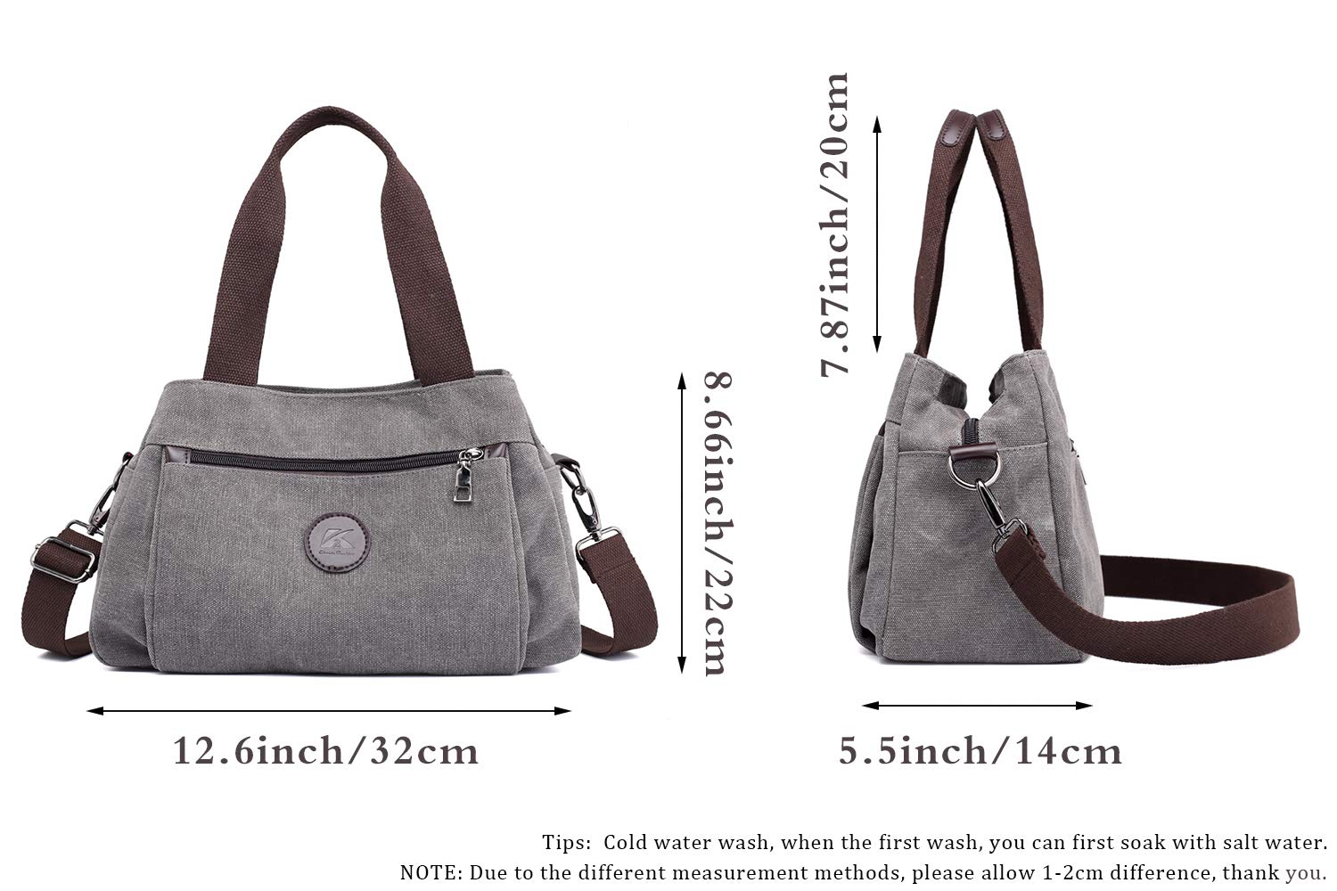 Stylish Canvas Hobo Crossbody Bag for Women - Multi Compartment Tote Purse with Adjustable Strap | Perfect for Work, Travel & Everyday Use