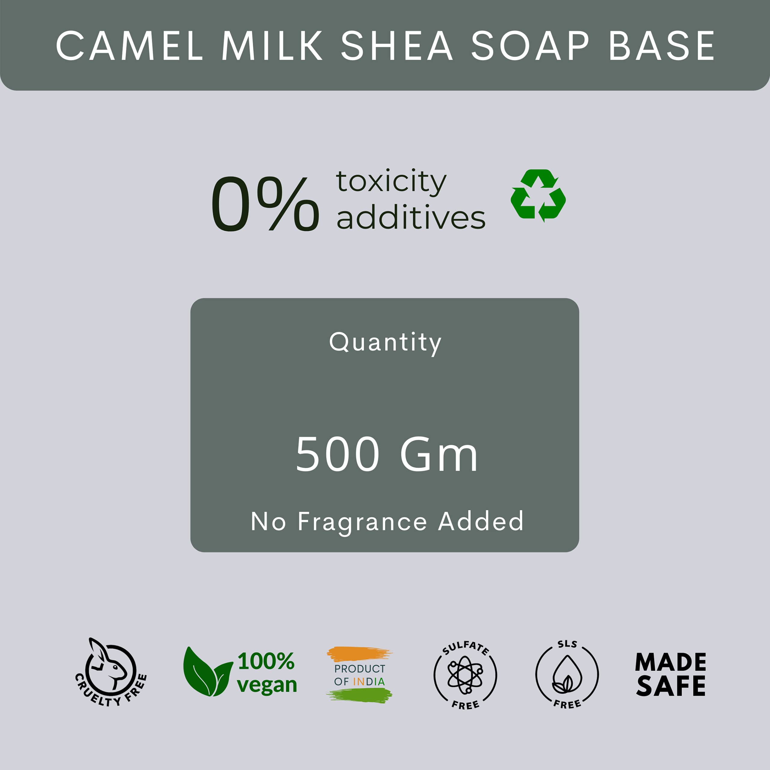 VEDANUM Natural Camel Milk Premium Melt and Pour Soap Base with Shea Butter Extracts - 500g (Sulfate & Paraben Free) for Sensitive Skin & Luxurious Bathing Experience