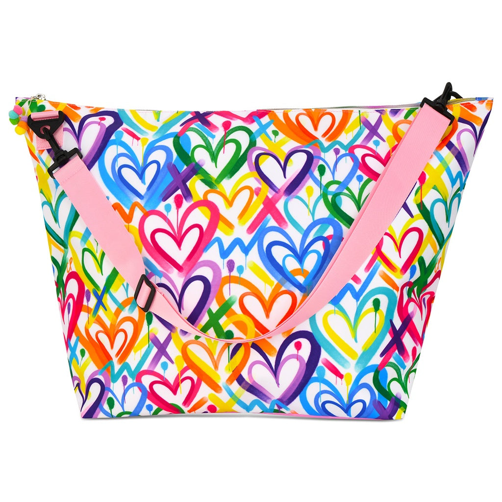 Corey Paige Hearts Weekender Bag - Stylish & Spacious Travel Tote for Women | Perfect for Weekend Getaways, Gym, Work & Overnight Trips